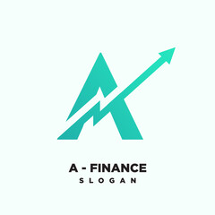 A Initial Finance icon logo vector design