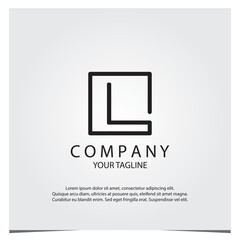 Black square l logo premium elegant template vector eps 10