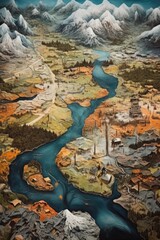 aerial view of diverse landscapes on earth, created with generative ai
