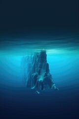 iceberg floating in deep blue polar sea, created with generative ai