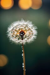 macro shot of a delicate dandelion, created with generative ai