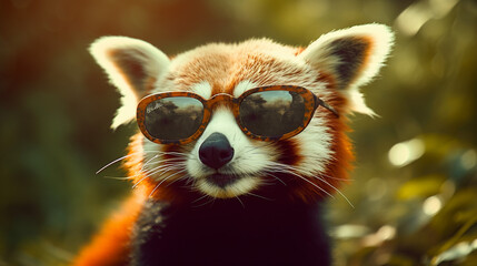 Generative AI, Cool Vibes: Red Panda Sporting Sunglasses