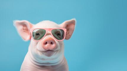 Generative AI, Cool Pig: Stylish Shades on a Pastel Playground