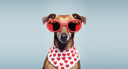 fashion cool cute dog with glasses 