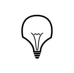 Light Bulb line icon vector, isolated on white background. Idea sign, solution, thinking concept. Lighting electric lamp. Electric, shining. Trendy flat style for graphic design, Web site, UI. EPS