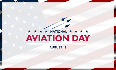 Fototapeta na wymiar National Aviation Day August 19 Background Vector Illustration