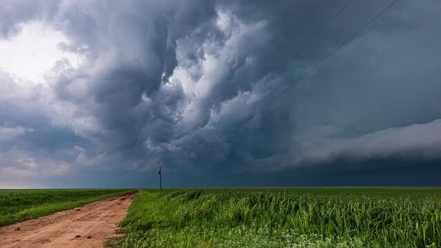 Beautiful Clouds and Supercell over Colorado plains Time Lapse