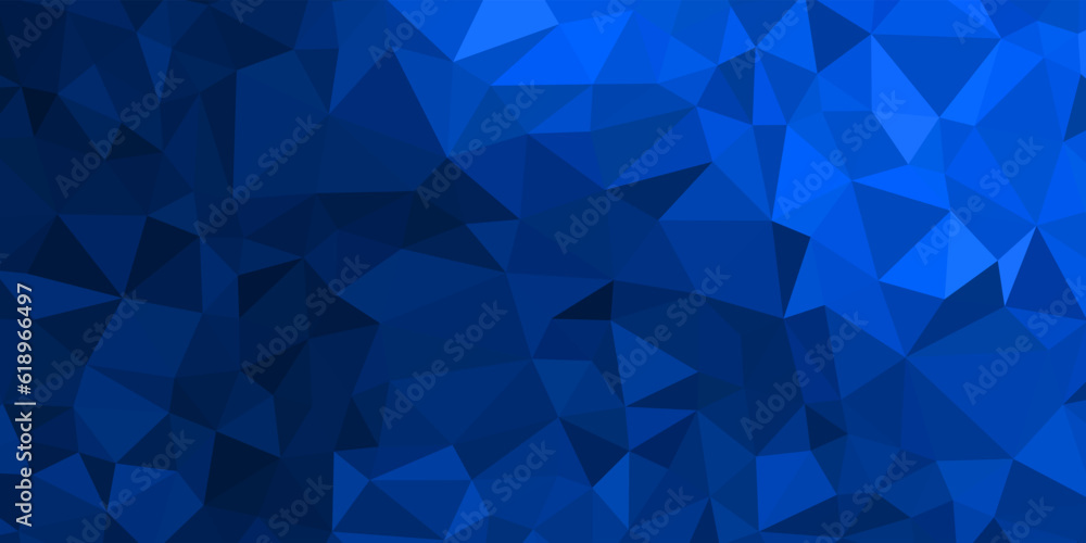 Poster abstract blue geometric background with triangles