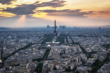 Fototapeta na wymiar Paris City Panoramic View with Eiffel Tower