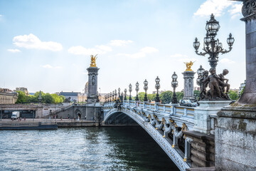 Fototapeta na wymiar Pont Alexandre III over Seine River