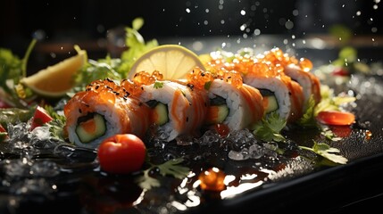 Fototapeta na wymiar Shot of Fresh Sushi