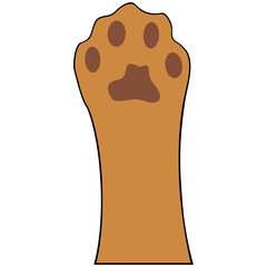 Cat leg clipart icon vector flat design on transparent background, animal isolated clipping path element