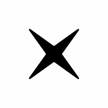 x icon isolated on black