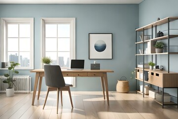 A beautiful canvas frame 3D mockup in modern living room, bed room, kitchen, bathroom interior, Created with AI