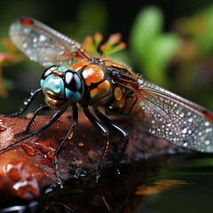 Ethereal Dragonfly: Hyper-Realistic Macrophotography and Epic Landscape Composition