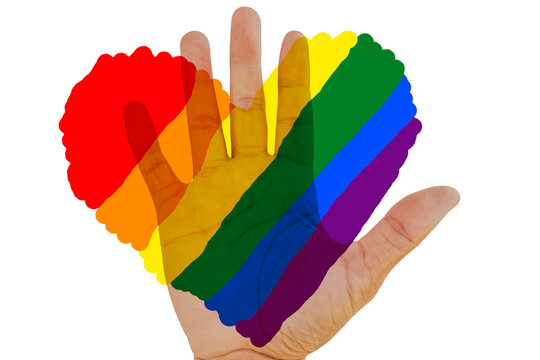 Rainbow heart isolated on a white background. LGBT concept.