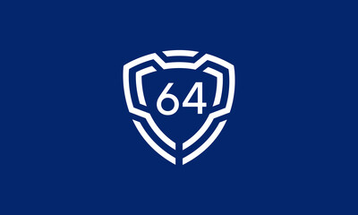 Number Shield Logo Blue Tech Modern IT