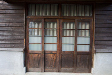 old Japanese wooden sliding doors