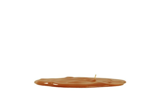 3d Animation of the Maple Syrup Splashing. Isolated on white background. Tea, Coffee, Chocolate. Alpha Matte.