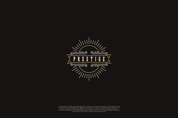 Old vinatage label ornament logo antique label decorations. Vector design element