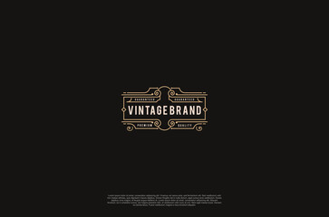 Fototapeta premium Old vinatage label ornament logo antique label decorations. Vector design element