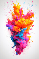 Multicolored neon ink on white background.