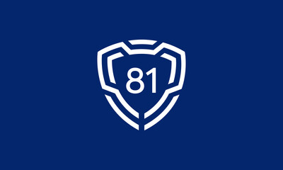 Number Shield Logo Blue Tech Modern IT