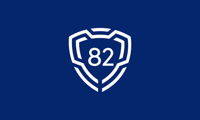 Number Shield Logo Blue Tech Modern IT