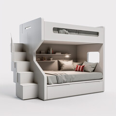 Bunk bed on isolate white background