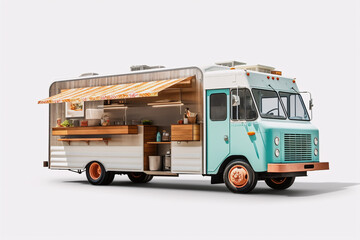 food truck isolated on white