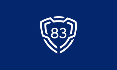 Number Shield Logo Blue Tech Modern IT