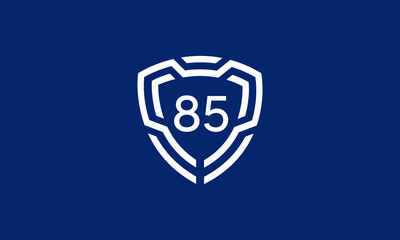 Number Shield Logo Blue Tech Modern IT