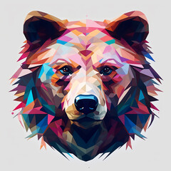 illustration of a bear in wpap style