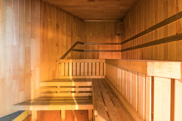 steam room lined with wood