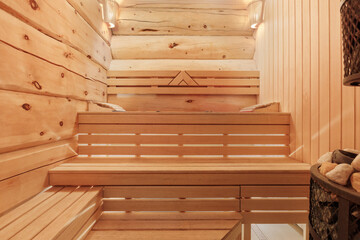 steam room lined with wood