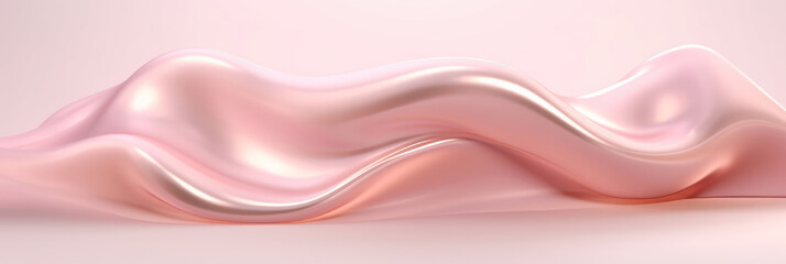 Obraz premium Abstract liquid background with soft pink metal wave 