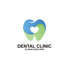 Dental Logo with love shape 