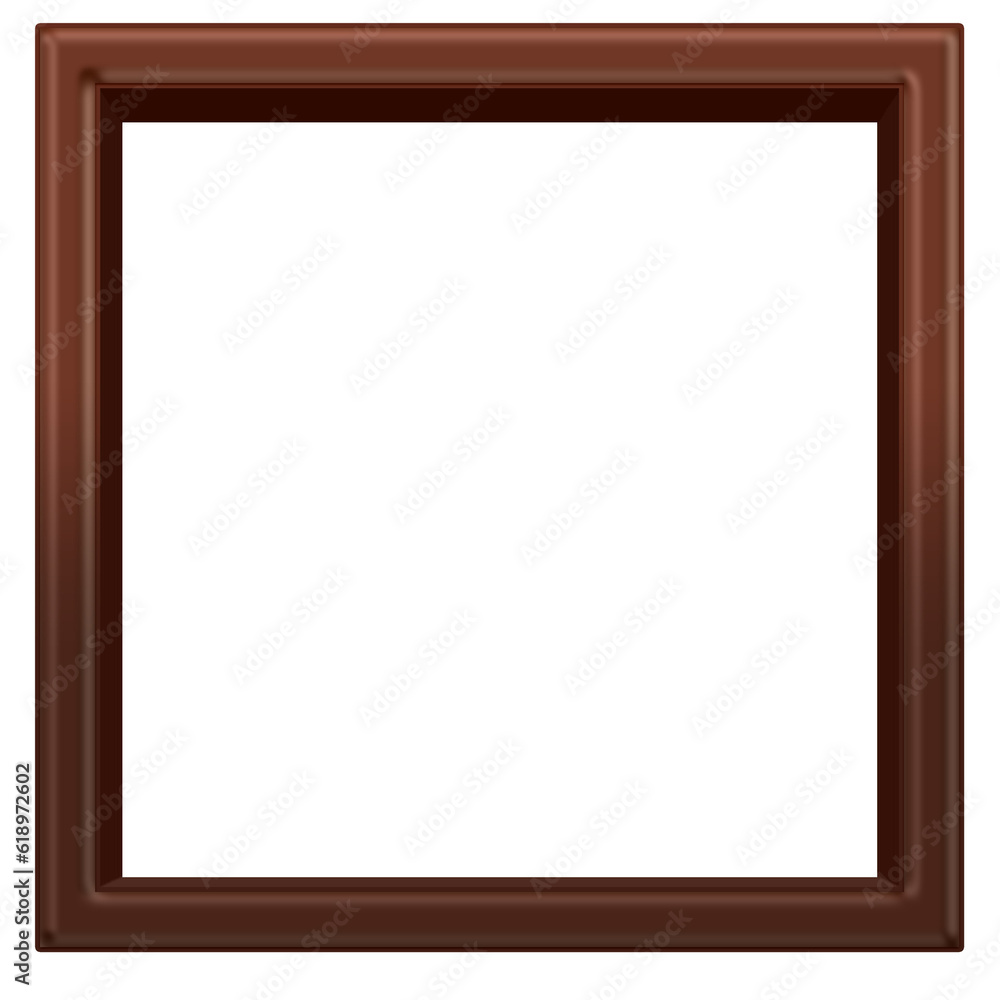 Poster chocolate candy square frame isolated on transparent background. this is a part of a set which also 