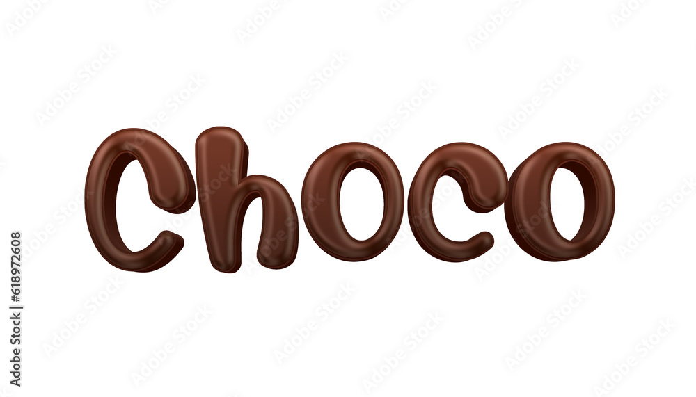 Poster chocolate candy choco word isolated on transparent background. this is a part of a set includes font