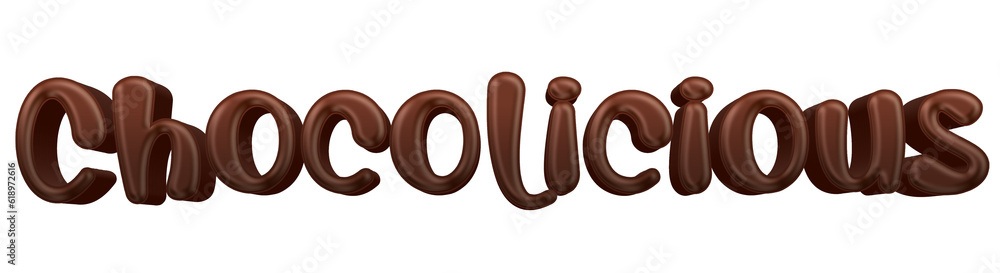 Poster chocolate candy chocolicious word isolated on transparent background. this is a part of a set includ