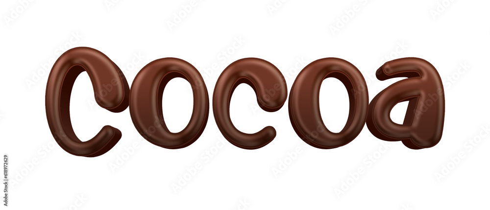 Poster chocolate candy cocoa word isolated on transparent background. this is a part of a set includes font