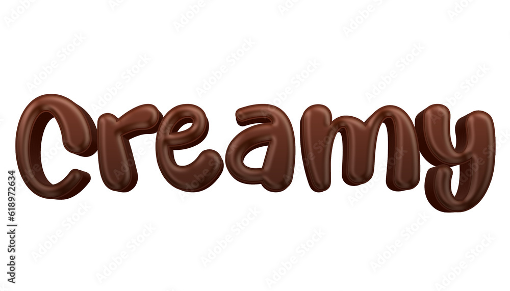 Aufkleber chocolate candy creamy word isolated on transparent background. this is a part of a set includes fon