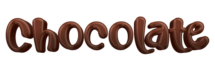 Chocolate candy chocolate word isolated on transparent background. This is a part of a set includes font or letters, numbers, punctuation marks, symbols, shapes and frames.