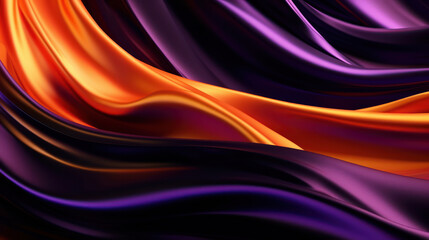 Silk purple and orange wavy background