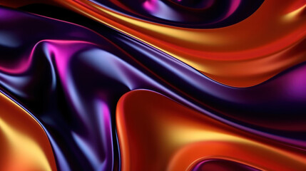 Obraz premium Silk purple and orange wavy background