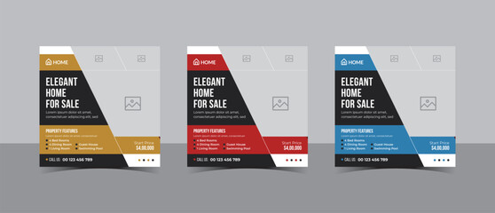 Real Estate Social Media Post Design for Elegant Home Advertising