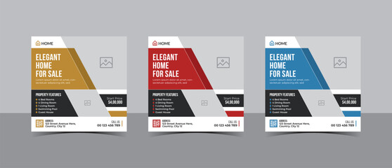 Real Estate Social Media Post Design for Elegant Home Advertising