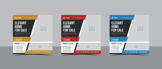 Real Estate Social Media Post Design for Elegant Home Advertising
