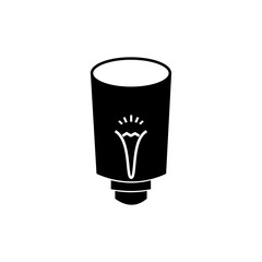 lamp icon - light bulb vector illustration flat style in trendy design isolated on white background color editable