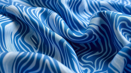 Obraz premium 青と白の生地背景 Generative AI